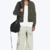 Shrunken Zip Kapuzenpullover – Dunkelkhaki-Grün Shrunken Zip Kapuzenpullover – Dunkelkhaki-Grün