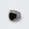 Signetring mit großem Stein – Antik-Rhodium – Silber Signetring mit großem Stein – Antik-Rhodium – Silber