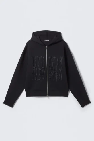 Simon Mit Print Scuba Zip Kapuzenpullover – Dunkelblau Simon Mit Print Scuba Zip Kapuzenpullover – Dunkelblau