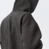 Simon Mit Print Scuba Zip Kapuzenpullover – Dunkelgrau – Bestickt