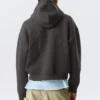 Simon Mit Print Scuba Zip Kapuzenpullover – Dunkelgrau – Bestickt