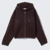 Simon Mit Print Scuba Zip Kapuzenpullover – Dunkelviolett