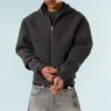 Simon Scuba-Kapuzenpullover mit Reißverschluss – Dunkelgrau meliert Simon Scuba-Kapuzenpullover mit Reißverschluss – Dunkelgrau meliert