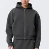 Simon Scuba-Kapuzenpullover mit Reißverschluss – Dunkelgrau meliert Simon Scuba-Kapuzenpullover mit Reißverschluss – Dunkelgrau meliert
