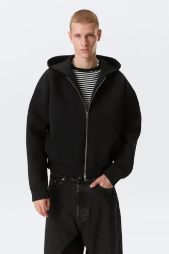 Simon Scuba Zip-Kapuzenpullover – Schwarz