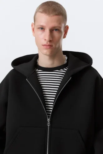 Simon Scuba Zip-Kapuzenpullover – Schwarz