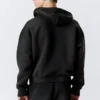 Simon Washed Scuba Zip Kapuzenpullover – Faded Black