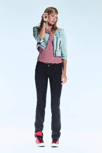 Sleezie Low Waist Skinny Straight Jeans – Extra Blue Rinse