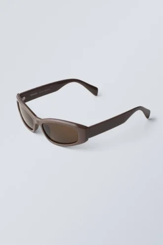 Slide Curved Frame Unisex-Sonnenbrille – Dunkelbraun