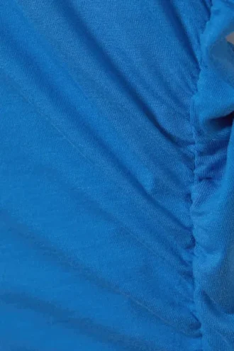 Slim Fit Drapiertes Lyocell-Top – Blau