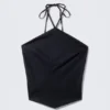 Slim-Fit-Haltertop – Dunkelblau – Nadelstreifen Slim-Fit-Haltertop – Dunkelblau – Nadelstreifen