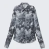 Slim-Fit-Hemd mit Print – Dunkelgrau – Blumen-Collage Slim-Fit-Hemd mit Print – Dunkelgrau – Blumen-Collage