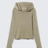 Slim-Fit-Kapuzenpullover aus Lyocell mit Reißverschluss – Light Mole Slim-Fit-Kapuzenpullover aus Lyocell mit Reißverschluss – Light Mole