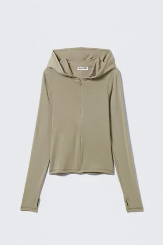 Slim-Fit-Kapuzenpullover aus Lyocell mit Reißverschluss – Light Mole