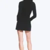 Slim-Fit-Kleid mit gerafften Ärmeln – Schwarz Slim-Fit-Kleid mit gerafften Ärmeln – Schwarz