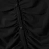 Slim-Fit-Kleid mit gerafften Ärmeln – Schwarz Slim-Fit-Kleid mit gerafften Ärmeln – Schwarz