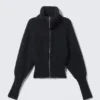 Slim Fit-Strickjacke mit Reißverschluss und Rippmuster – Dunkelblau Slim Fit-Strickjacke mit Reißverschluss und Rippmuster – Dunkelblau
