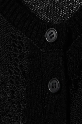 Slim-Fit-Strickjacke mit Struktur – Dunkelgrau
