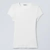 Slim-Fit-T-Shirt aus gerippter Baumwolle – Weiß Slim-Fit-T-Shirt aus gerippter Baumwolle – Weiß
