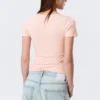 Slim-Fit-T-Shirt mit tiefem V-Ausschnitt – Altrosa Slim-Fit-T-Shirt mit tiefem V-Ausschnitt – Altrosa