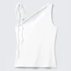 Slim-Fit-Tanktop mit einer Schulter – Weiß Slim-Fit-Tanktop mit einer Schulter – Weiß