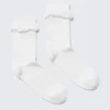 Socken mit Rüschenbesatz – Weiß