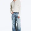 Solar Loose Wide Leg Unisex-Jeans – Blue Horses – Mittelblau Solar Loose Wide Leg Unisex-Jeans – Blue Horses – Mittelblau