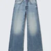 Solar Loose Wide Leg Unisex-Jeans – Blue Horses – Mittelblau Solar Loose Wide Leg Unisex-Jeans – Blue Horses – Mittelblau