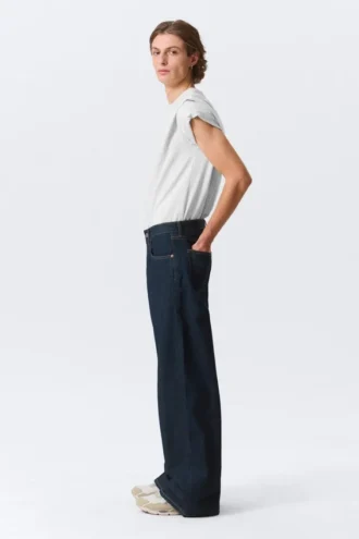 Solar Loose Wide Leg Unisex-Jeans – Blue Rinse – Dunkelblau