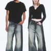 Solar Loose Wide Leg Unisex-Jeans – Laser Board Blue – Mittelblau Solar Loose Wide Leg Unisex-Jeans – Laser Board Blue – Mittelblau