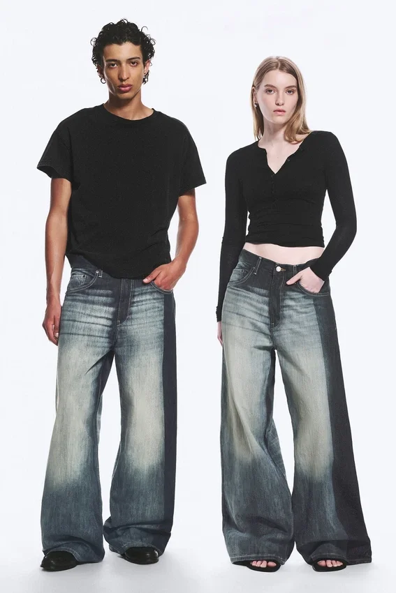 Solar Loose Wide Leg Unisex-Jeans – Laser Board Blue – Mittelblau Solar Loose Wide Leg Unisex-Jeans – Laser Board Blue – Mittelblau