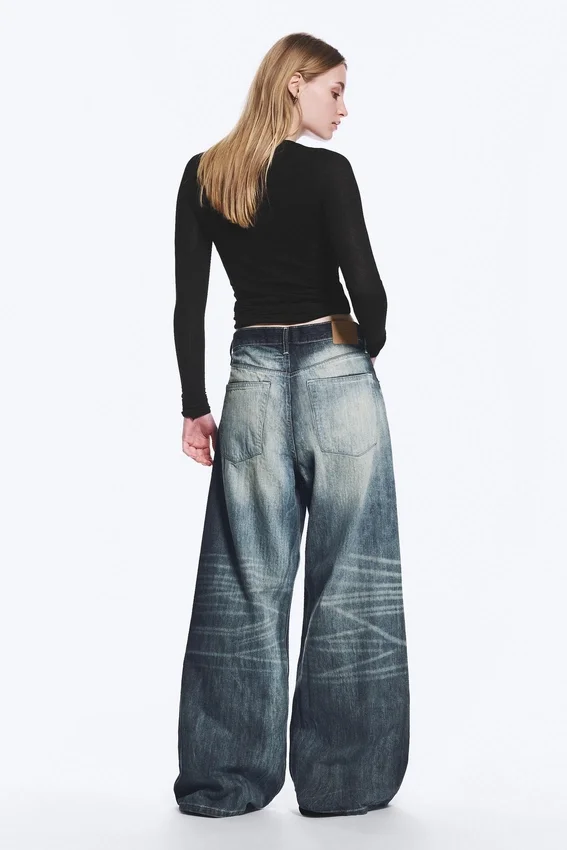 Solar Loose Wide Leg Unisex-Jeans – Laser Board Blue – Mittelblau Solar Loose Wide Leg Unisex-Jeans – Laser Board Blue – Mittelblau