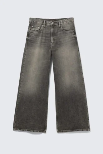Solar Loose Wide Leg Unisex-Jeans – Redondo Black – Washed Black