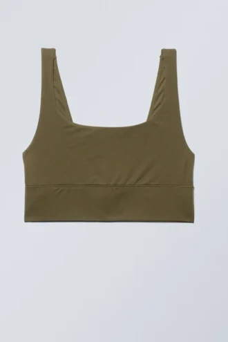 Soul Scoop Neck Soft Bra – Dunkelkhaki-Grün