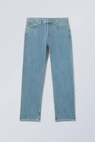 Space Mid Rise Relaxed Straight Jeans – 2000 Blue – Mittelblau