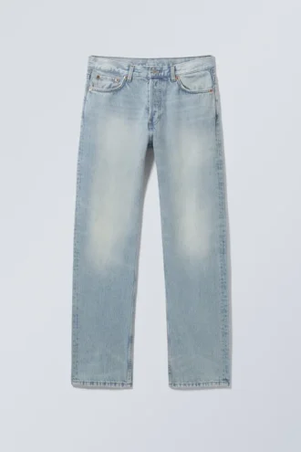 Space Mid Rise Relaxed Straight Jeans – Aeon Blue – Hellblau