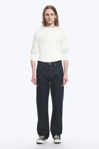 Space Mid Rise Relaxed Straight Jeans – Blue Rinse – Dunkelblau