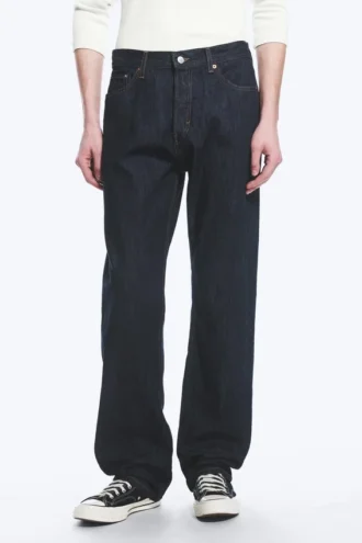 Space Mid Rise Relaxed Straight Jeans – Blue Rinse – Dunkelblau