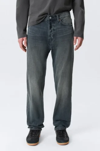 Space Mid Rise Relaxed Straight Jeans – Kourtney Blue – Dunkelblau