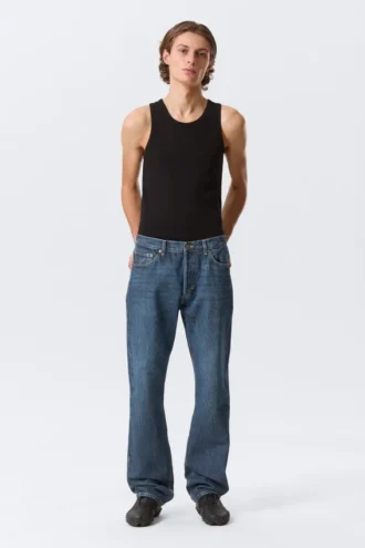 Space Mid Rise Relaxed Straight Jeans – Morning Blue – Dunkelblau