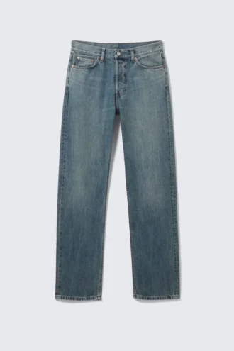 Space Mid Rise Relaxed Straight Jeans – Second Blue – Mittelblau