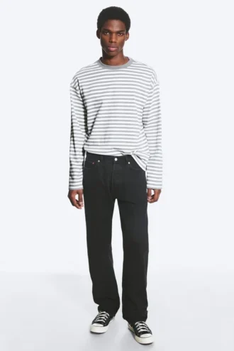 Space Mid Rise Relaxed Straight Jeans – Tuned Black – Schwarz