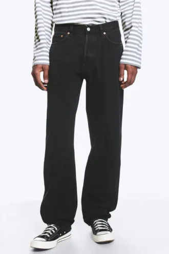 Space Mid Rise Relaxed Straight Jeans – Tuned Black – Schwarz