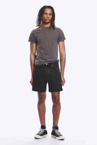 Space Relaxed Denim-Shorts in mittlerer Beinlänge – Tuned Black – Schwarz