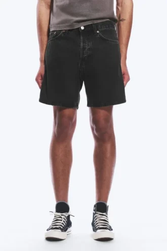 Space Relaxed Denim-Shorts in mittlerer Beinlänge – Tuned Black – Schwarz