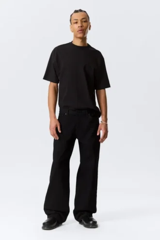 Sphere Low Rise Loose Straight Jeans – Black Rinse – Schwarz
