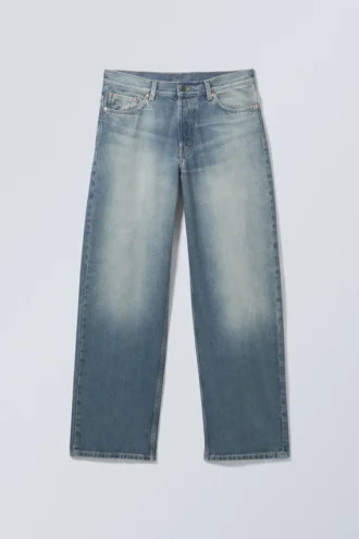 Sphere Low Rise Loose Straight Jeans – Jackpot Blue – Mittelblau