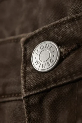 Spice Twill-Hose mit niedriger Leibhöhe und Umschlag – Dunkelbraun