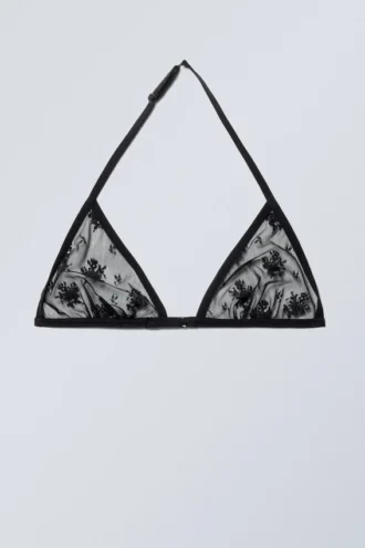 Spitzen-Halter-BH – Schwarz