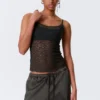 Spitzen-Pyjama-Tanktop – Dunkelgrau Spitzen-Pyjama-Tanktop – Dunkelgrau